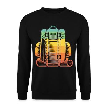 Backpacking Artwork Retro Luggage - Unisex Sweatshirt - black - Front - Alina (178cm) & Michal (187cm)