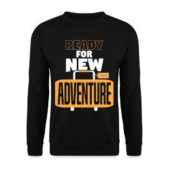 For New Adventure Baggage - Unisex Sweatshirt - black - Front - Alina (178cm) & Michal (187cm)