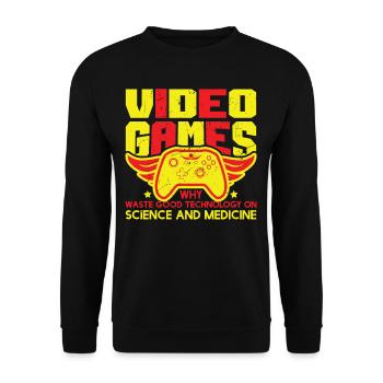 Games Why Waste Technology On Science - Unisex Sweatshirt - black - Front - Alina (178cm) & Michal (187cm)