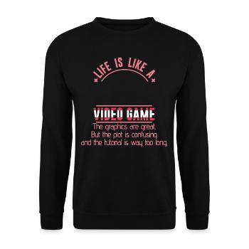 Is Like A Video Game Graphics Plot - Unisex Sweatshirt - black - Front - Alina (178cm) & Michal (187cm)