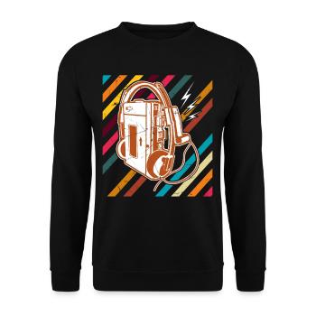 Walkman Artwork Cassette Player - Unisex Sweatshirt - black - Front - Alina (178cm) & Michal (187cm)