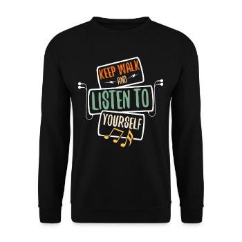 Walk And Listen To Yourself - Unisex Sweatshirt - black - Front - Alina (178cm) & Michal (187cm)