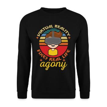 Reality Fixes Real Life Agony VR - Unisex Sweatshirt - black - Front - Alina (178cm) & Michal (187cm)