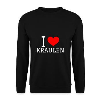 Schwimmen Spruch Lustig I Love Kraulen - Unisex Pullover - Schwarz - Vorne - Alina (178cm) & Michal (187cm)