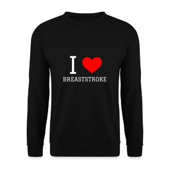 Schwimmen Spruch Lustig I Love Breaststroke - Unisex Pullover - Schwarz - Vorne - Alina (178cm) & Michal (187cm)