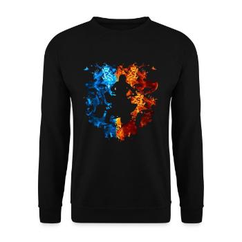 Quad Bike Red Blue Fire Quad Bike Rider - Unisex Sweatshirt - black - Front - Alina (178cm) & Michal (187cm)