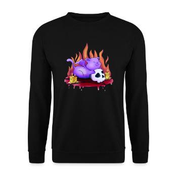 Kawaii Cat Pastel Goth Kitten Anime Aesthetics - Unisex Sweatshirt - black - Front - Alina (178cm) & Michal (187cm)