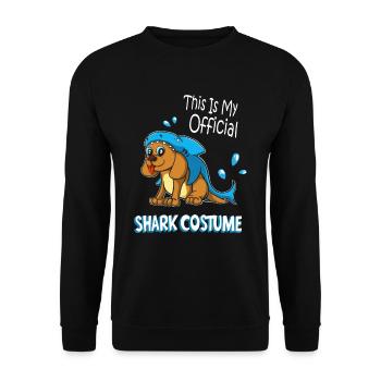 Das ist Mein Offizielles Hai Kostüm Hund Kinder - Unisex Pullover - Schwarz - Vorne - Alina (178cm) & Michal (187cm)