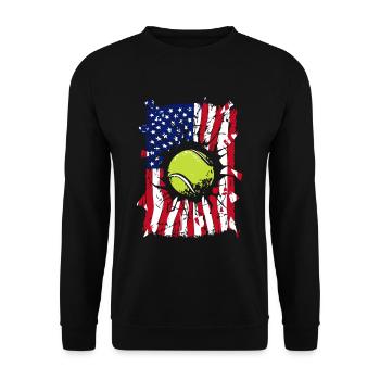 Tennis USA Drapeau - Sweat-shirt Unisexe - noir - Devant - Alina (178cm) & Michal (187cm)