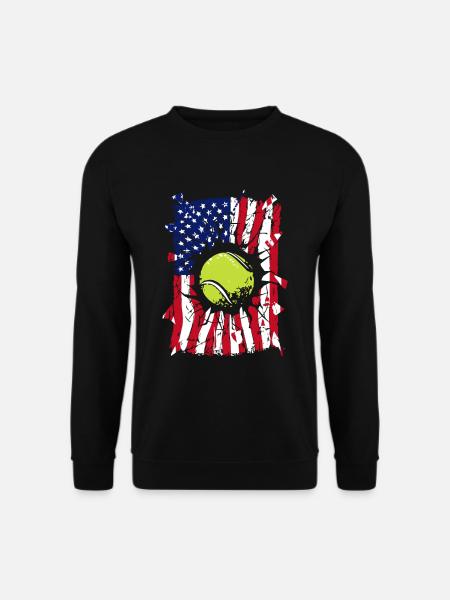 Tennis USA Drapeau - Sweat-shirt Unisexe - noir