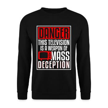 TV Weapon Of Mass Deception - Unisex Sweatshirt - black - Front - Alina (178cm) & Michal (187cm)