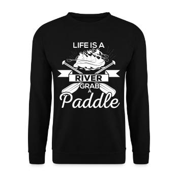 Is A River Grab A Paddle - Unisex Sweatshirt - black - Front - Alina (178cm) & Michal (187cm)