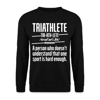 Funny Definition Triathlon - Unisex Sweatshirt - black - Front - Alina (178cm) & Michal (187cm)