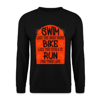 Bike Run For Your Life Triathlon - Unisex Sweatshirt - black - Front - Alina (178cm) & Michal (187cm)