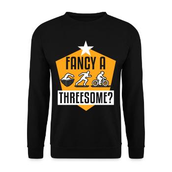 Fancy A Threesome Adult Humor - Unisex Sweatshirt - black - Front - Alina (178cm) & Michal (187cm)