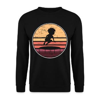 Trampoline Artwork Cute Trampolining - Unisex Sweatshirt - black - Front - Alina (178cm) & Michal (187cm)