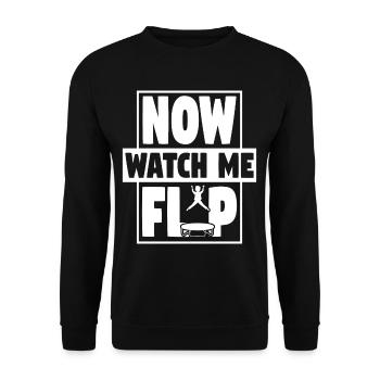 Watch me Flip Trampoline Trampolining - Unisex Sweatshirt - black - Front - Alina (178cm) & Michal (187cm)