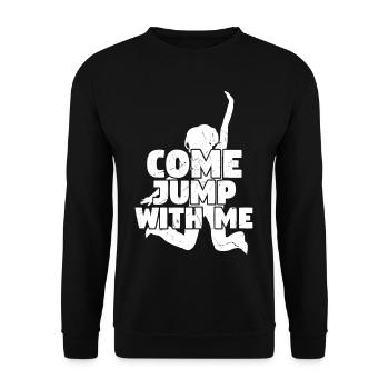 Jump With Me Trampoline Trampolining - Unisex Sweatshirt - black - Front - Alina (178cm) & Michal (187cm)