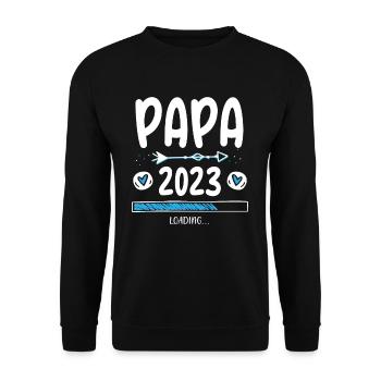 Papa 2023 Loading - Unisex Sweatshirt - black - Front - Alina (178cm) & Michal (187cm)