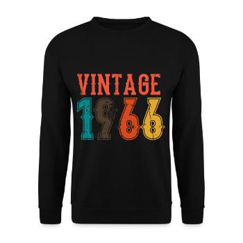 Anniversaire Papa Vintage 1966 - Sweat-shirt Unisexe - noir - Devant - Alina (178cm) & Michal (187cm)