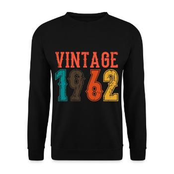 Geburtstag Papa Vintage 1962 - Unisex Pullover - Schwarz - Vorne - Alina (178cm) & Michal (187cm)