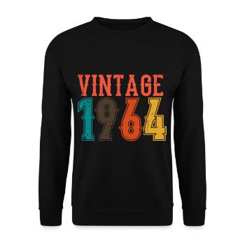 Birthday Papa Vintage 1964 - Unisex Sweatshirt - black - Front - Alina (178cm) & Michal (187cm)