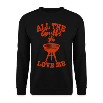 GRILLE DE CHARBON BBQ Grill - Sweat-shirt Unisexe - noir - Devant - Alina (178cm) & Michal (187cm)