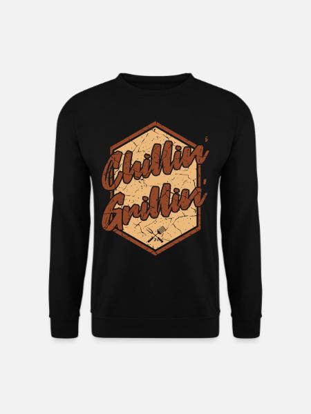 BBQ Grill CHILLIN AND GRILLIN - Unisex Sweatshirt - black