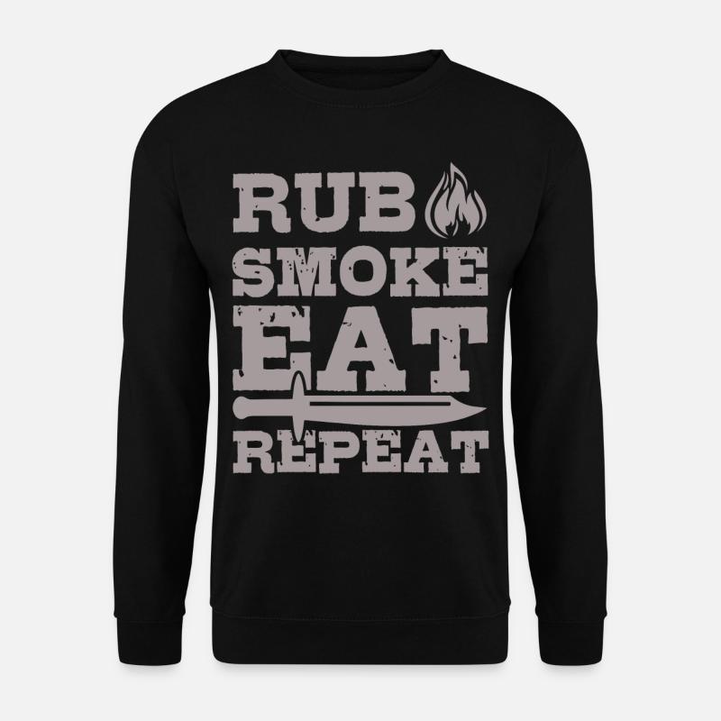 BBQ Grill RUB EAT REPEAT - Unisex Pullover - Schwarz