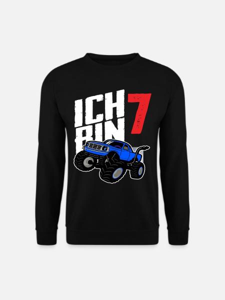 Monstertruck 7. Geburtstag Jungs Geschenk - Unisex Pullover - Schwarz