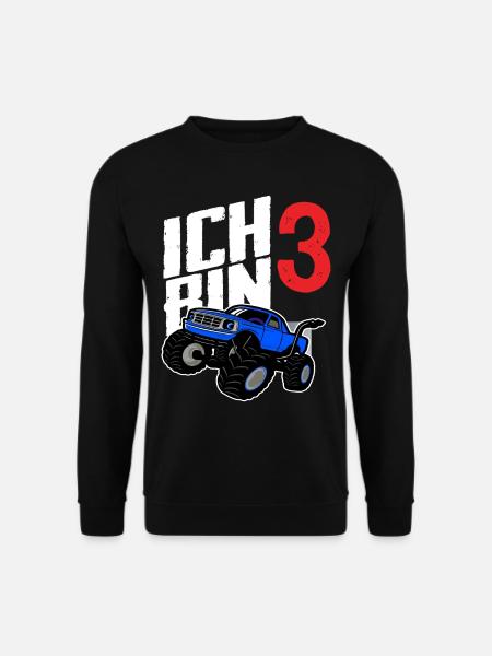 Monstertruck 3. Geburtstag Jungs Geschenk - Unisex Pullover - Schwarz