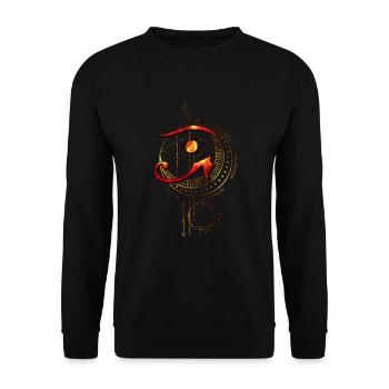 Auge Von Ra Kosmische Heilige Geometrie Spirituell - Unisex Pullover - Schwarz - Vorne - Alina (178cm) & Michal (187cm)