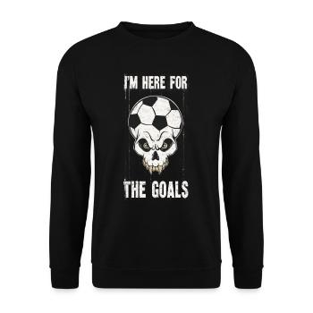 Je suis ici pour les buts du crâne de fan de football - Sweat-shirt Unisexe - noir - Devant - Alina (178cm) & Michal (187cm)