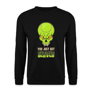 You Just Got Served Lustiges Tennis Spieler - Unisex Pullover - Schwarz - Vorne - Alina (178cm) & Michal (187cm)