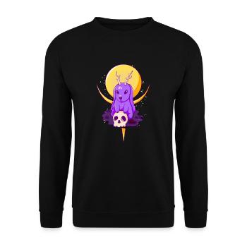 Creepy Rabbit With Antlers Occult Goth - Unisex Sweatshirt - black - Front - Alina (178cm) & Michal (187cm)