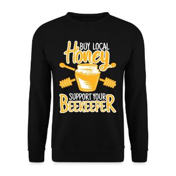 Local Honey Support Beekeeper - Unisex Sweatshirt - black - Front - Alina (178cm) & Michal (187cm)