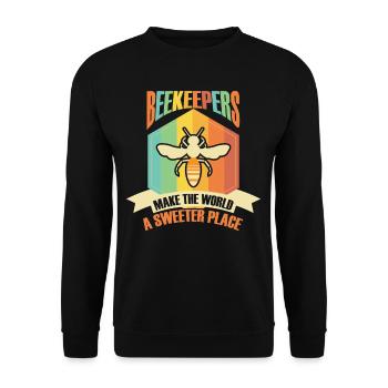 Make The World Sweeter - Unisex Sweatshirt - black - Front - Alina (178cm) & Michal (187cm)