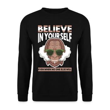 In Yourself Even When Noone Else Will - Unisex Sweatshirt - black - Front - Alina (178cm) & Michal (187cm)