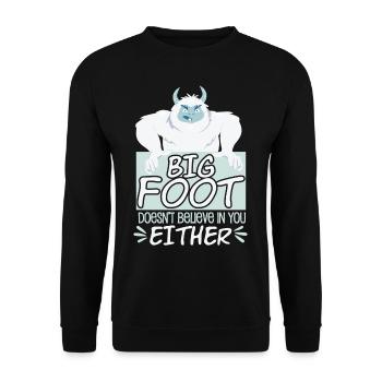 Doesnt Believe Either Humor - Unisex Sweatshirt - black - Front - Alina (178cm) & Michal (187cm)
