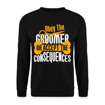 The Groomer Consequences Humor - Unisex Sweatshirt - black - Front - Alina (178cm) & Michal (187cm)
