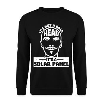 Bald Its A Solar Panel Bald Head - Unisex Sweatshirt - black - Front - Alina (178cm) & Michal (187cm)