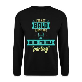 Bald Just Wide Middle Parting - Unisex Sweatshirt - black - Front - Alina (178cm) & Michal (187cm)