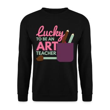 To Be An Art Teacher - Unisex Sweatshirt - black - Front - Alina (178cm) & Michal (187cm)
