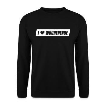 I Love Wochenende Wochenend Liebe Endlich Freitag - Unisex Pullover - Schwarz - Vorne - Alina (178cm) & Michal (187cm)