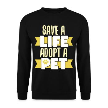 Safe A life Adopt A Pet Adoption - Unisex Sweatshirt - black - Front - Alina (178cm) & Michal (187cm)