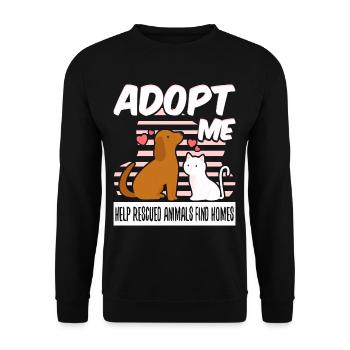 Adopt Me Help Rescued Animals Find Homes - Unisex Sweatshirt - black - Front - Alina (178cm) & Michal (187cm)