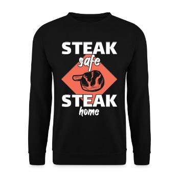 Steak Safe Steak Home Grilling Master - Unisex Sweatshirt - black - Front - Alina (178cm) & Michal (187cm)