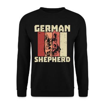 German Sheperd Vintage Distressed - Unisex Sweatshirt - black - Front - Alina (178cm) & Michal (187cm)