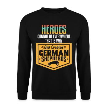 Heroes Not Everywhere German Shepherds - Unisex Sweatshirt - black - Front - Alina (178cm) & Michal (187cm)