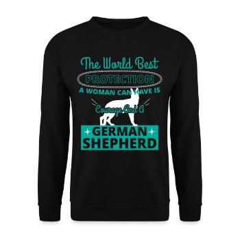 Courage And A German Shepherd - Unisex Sweatshirt - black - Front - Alina (178cm) & Michal (187cm)